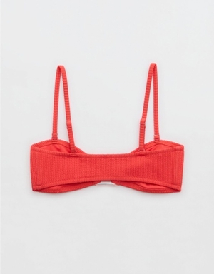 Haut de Bikini Aerie Crinkle Bandeau Rouge | BXB-16350519