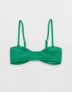 Haut de Bikini Aerie Crinkle Bandeau Vert | XBT-54735537