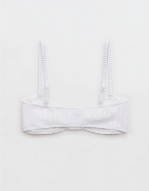 Haut de Bikini Aerie Crinkle Bandeau Blanche | XSM-22987154