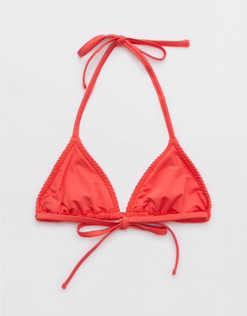 Haut de Bikini Aerie Crinkle String Triangle Rouge | JTH-76598051