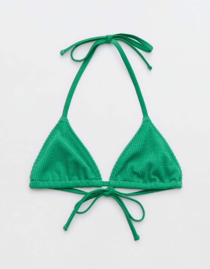 Haut de Bikini Aerie Crinkle String Triangle Vert | JDB-73964449