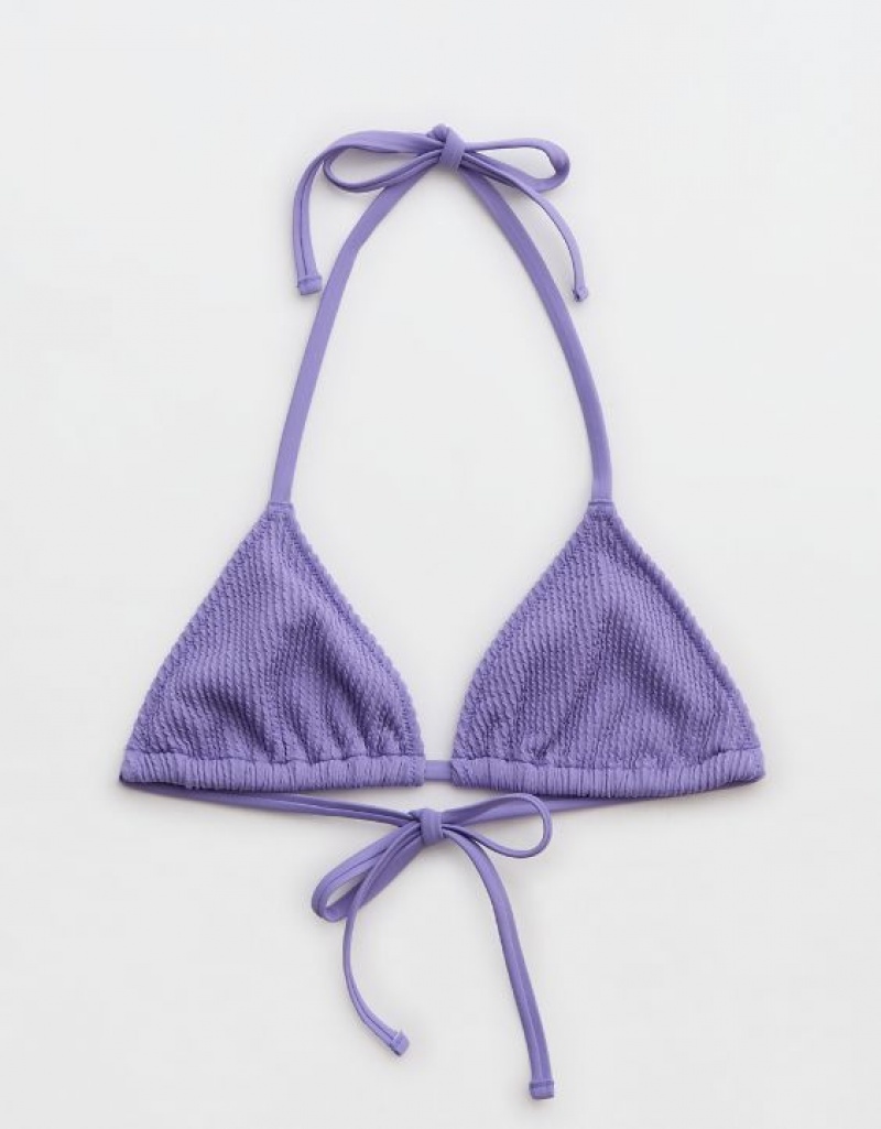 Haut de Bikini Aerie Crinkle String Triangle Violette | VRB-75637018