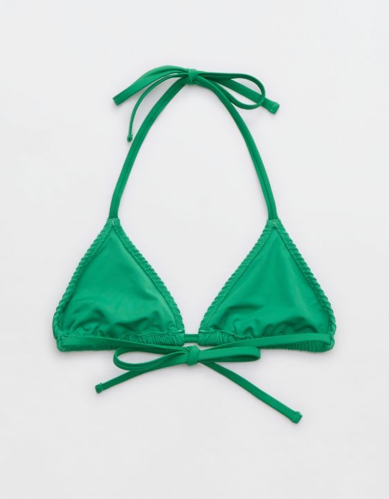 Haut de Bikini Aerie Crinkle String Triangle Vert | JDB-73964449