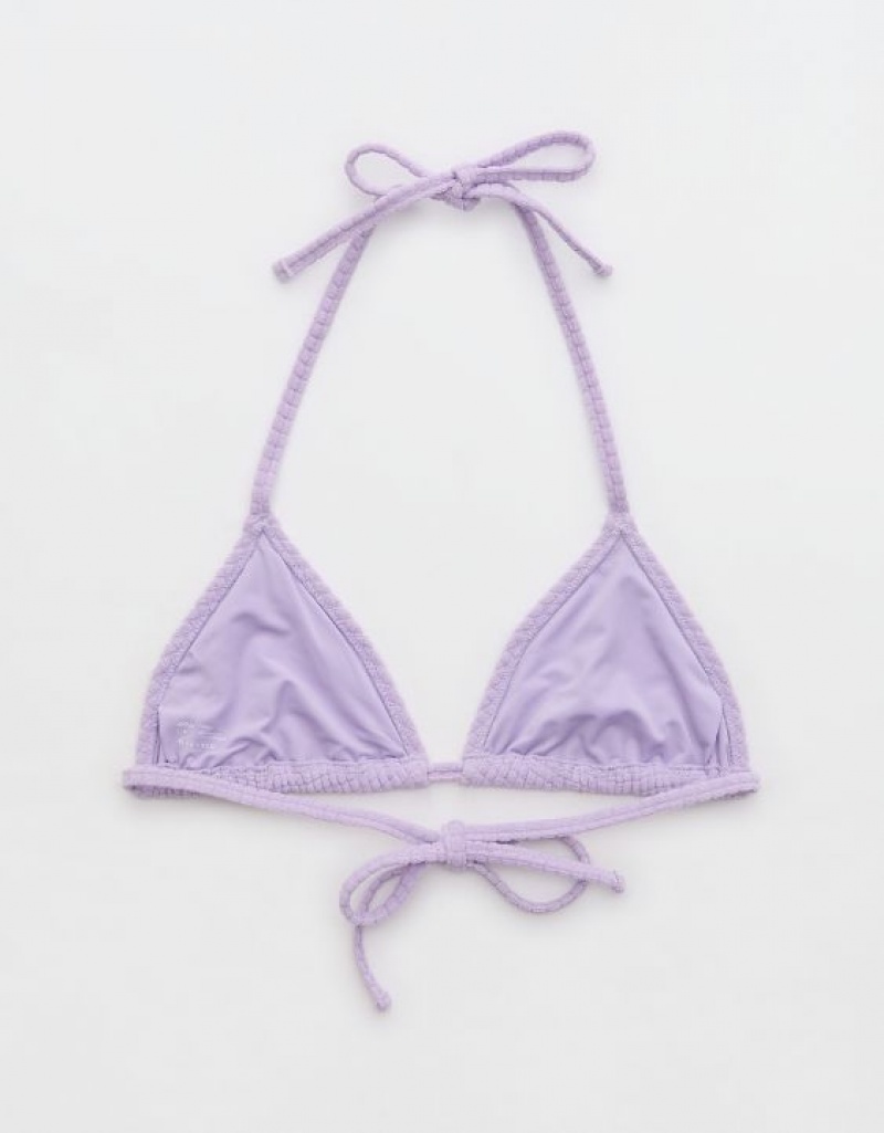 Haut de Bikini Aerie Terry String Triangle Violette Lavage | DOG-01889383