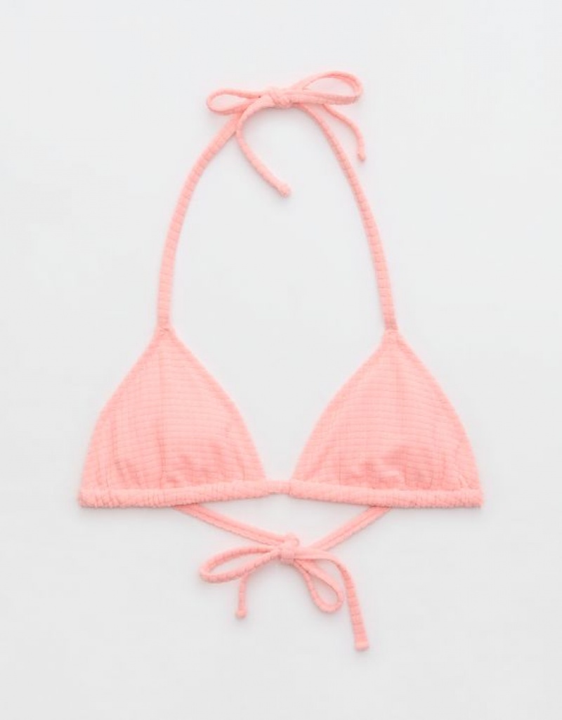 Haut de Bikini Aerie Terry String Triangle Rose | QOZ-24042393