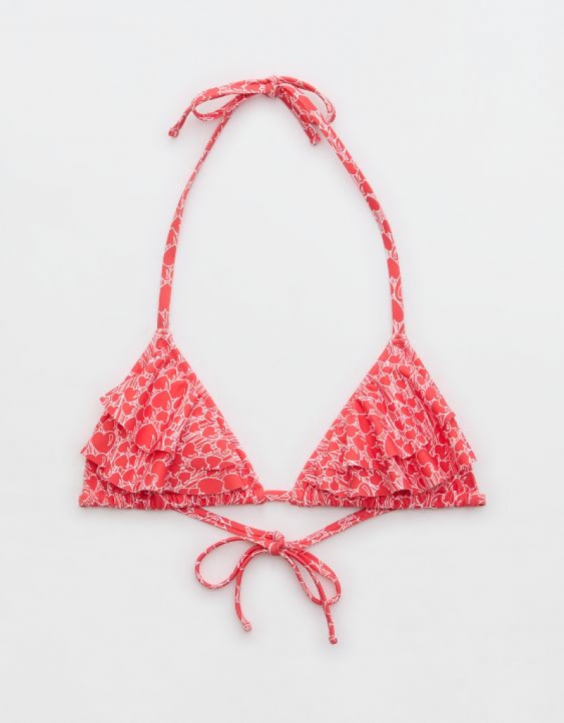 Haut de Bikini Aerie Ruffle String Triangle Rouge | UGG-01395546