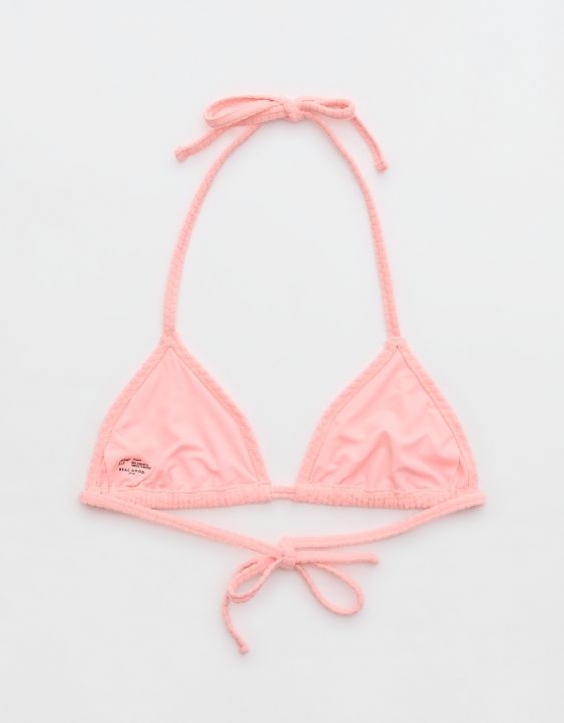 Haut de Bikini Aerie Terry String Triangle Rose | QOZ-24042393