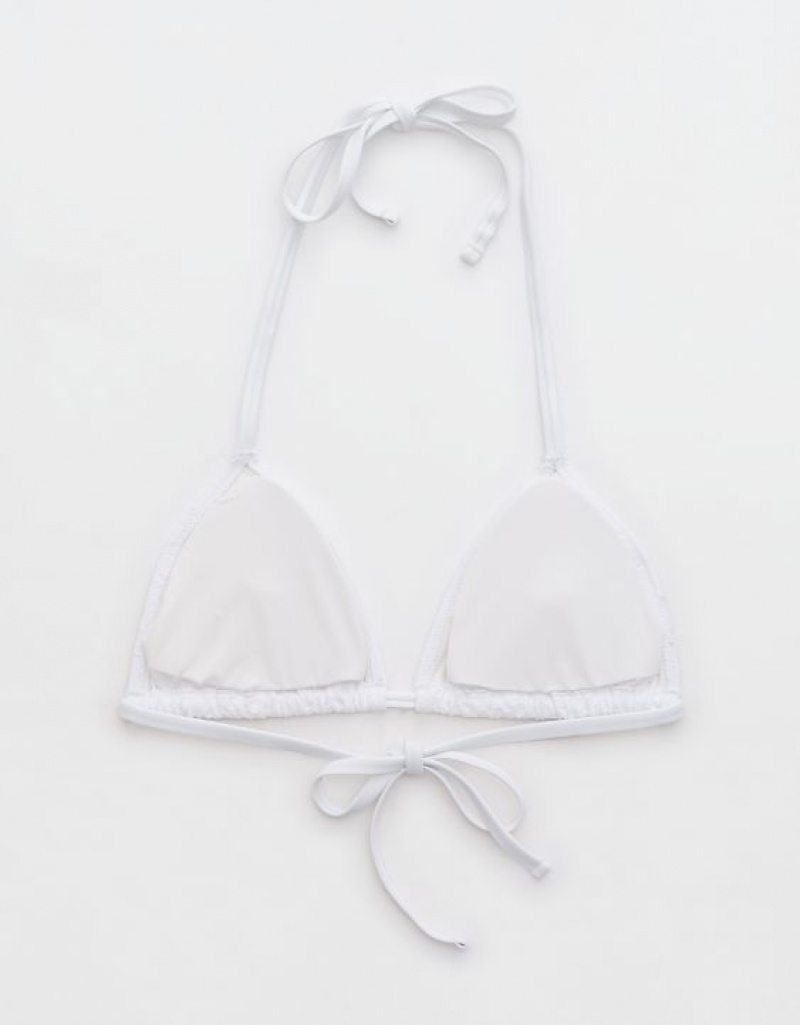 Haut de Bikini Aerie Eyelet String Triangle Blanche | QTF-67524884