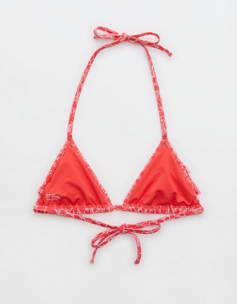 Haut de Bikini Aerie Ruffle String Triangle Rouge | UGG-01395546