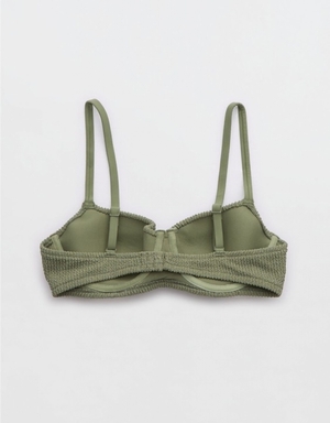 Haut de Bikini Aerie Crinkle Lightly Doublée Underwire Vert Olive | ZYR-89727560