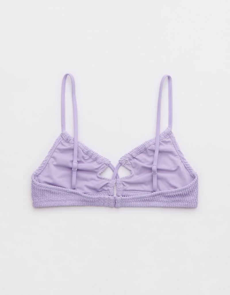 Haut de Bikini Aerie Shine Crinkle Dentelle Up Scoop Violette Lavage | DEB-32359308