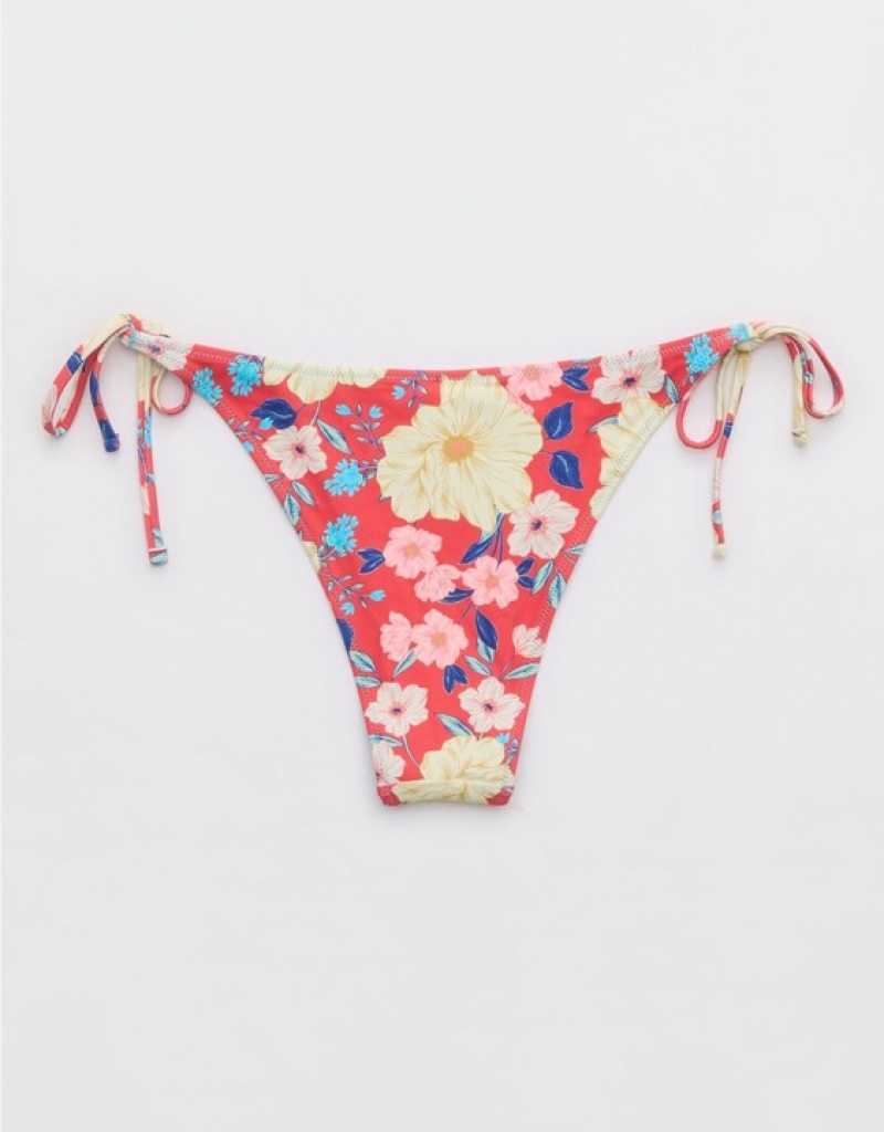 Bas de Bikini Aerie Cheekiest Tie Rouge | GPZ-04767294