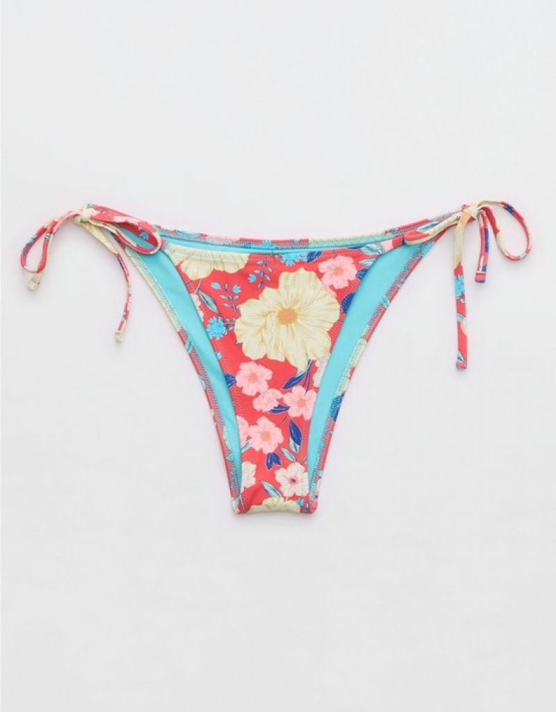 Bas de Bikini Aerie Cheekiest Tie Rouge | GPZ-04767294