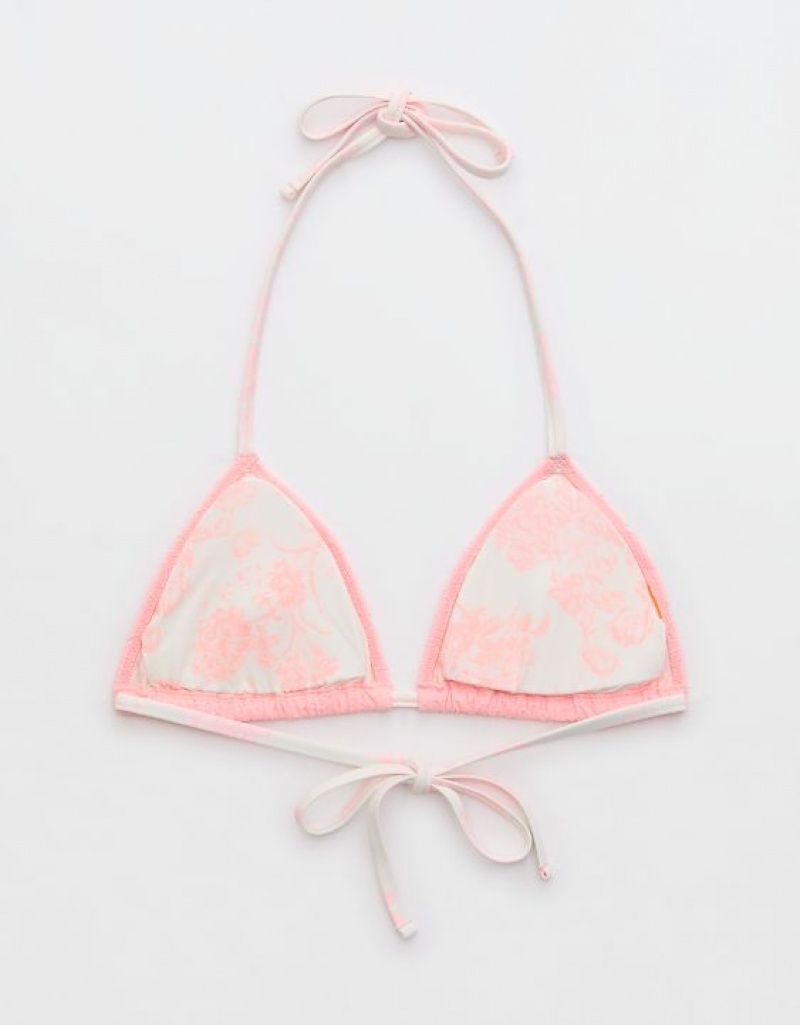 Haut de Bikini Aerie Eyelet String Triangle Rose | QBK-91778365