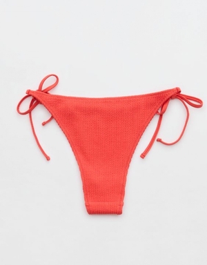 Bas de Bikini Aerie Crinkle Cheekiest Tie Rouge | QSD-70088684