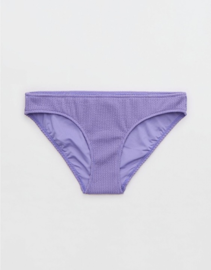 Bas de Bikini Aerie Crinkle Full Coverage Violette | FXZ-20912700