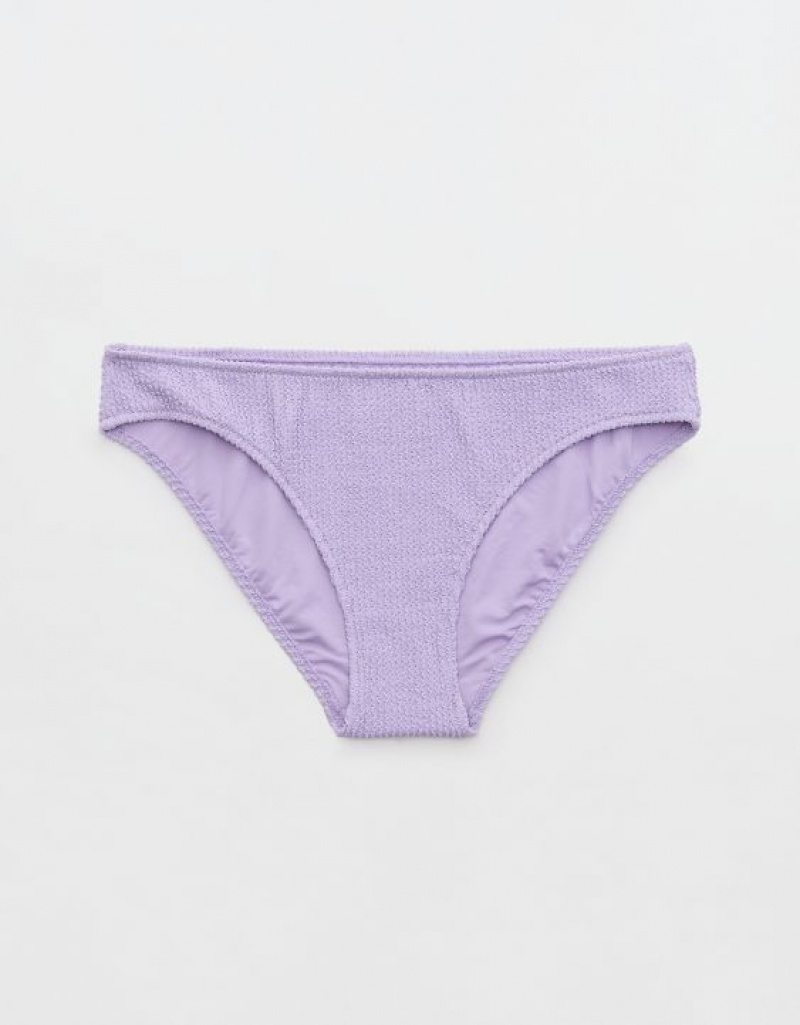 Bas de Bikini Aerie Shine Crinkle Full Coverage Violette Lavage | LQL-00849691