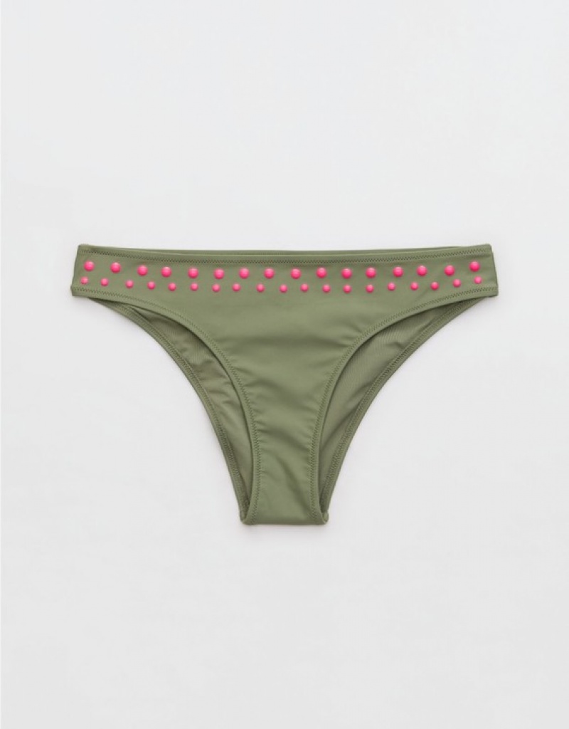 Bas de Bikini Aerie Cheeky Vert Olive | MIE-18426817