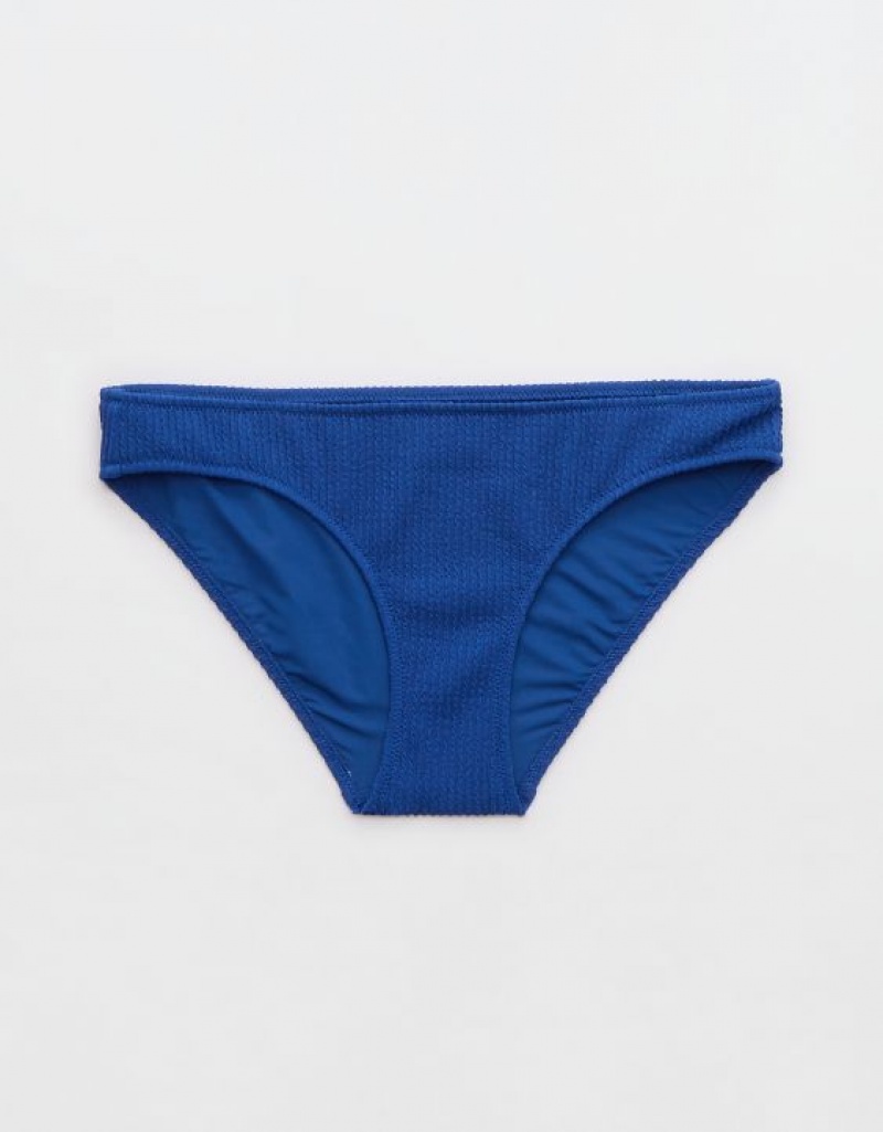 Bas de Bikini Aerie Crinkle Full Coverage Bleu | UVX-49865836