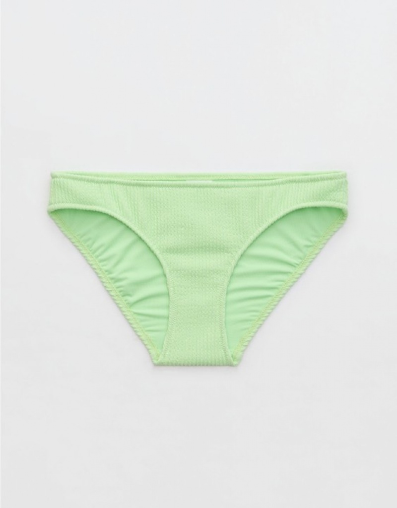 Bas de Bikini Aerie Crinkle Full Coverage Vert | MFY-01020851