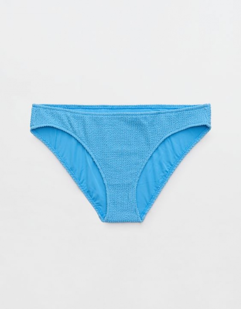 Bas de Bikini Aerie Shine Crinkle Full Coverage Bleu | YLI-95483042