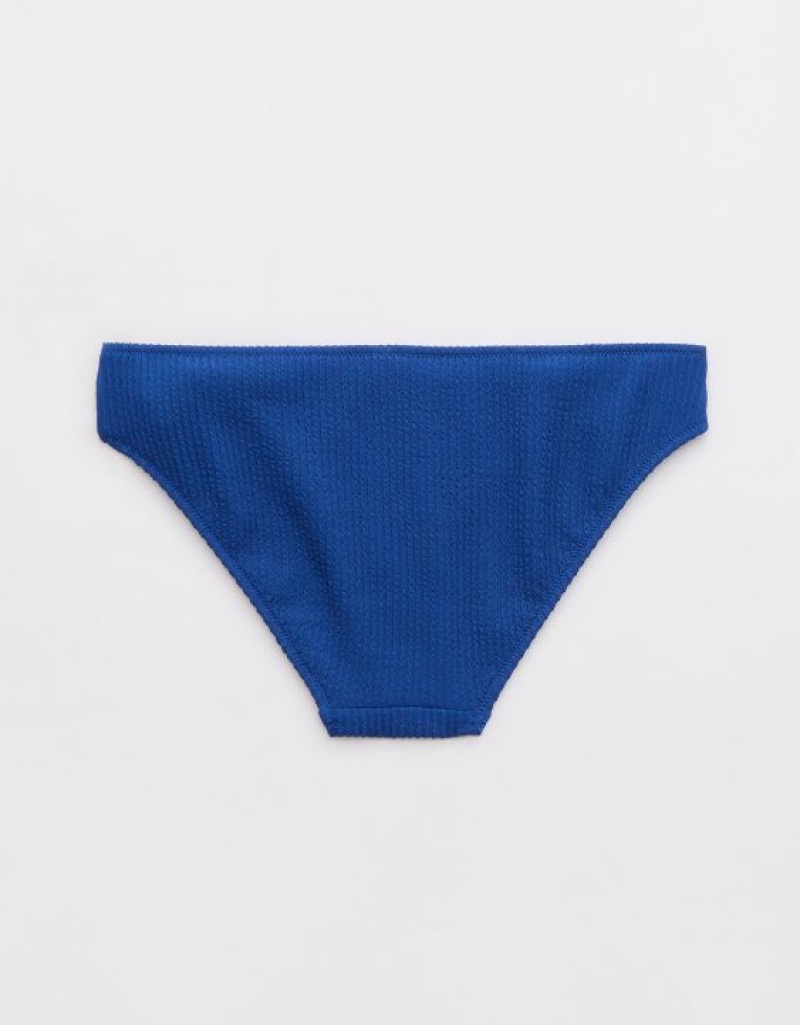 Bas de Bikini Aerie Crinkle Full Coverage Bleu | UVX-49865836