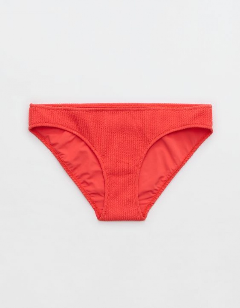 Bas de Bikini Aerie Crinkle Full Coverage Rouge | ZCE-79170634