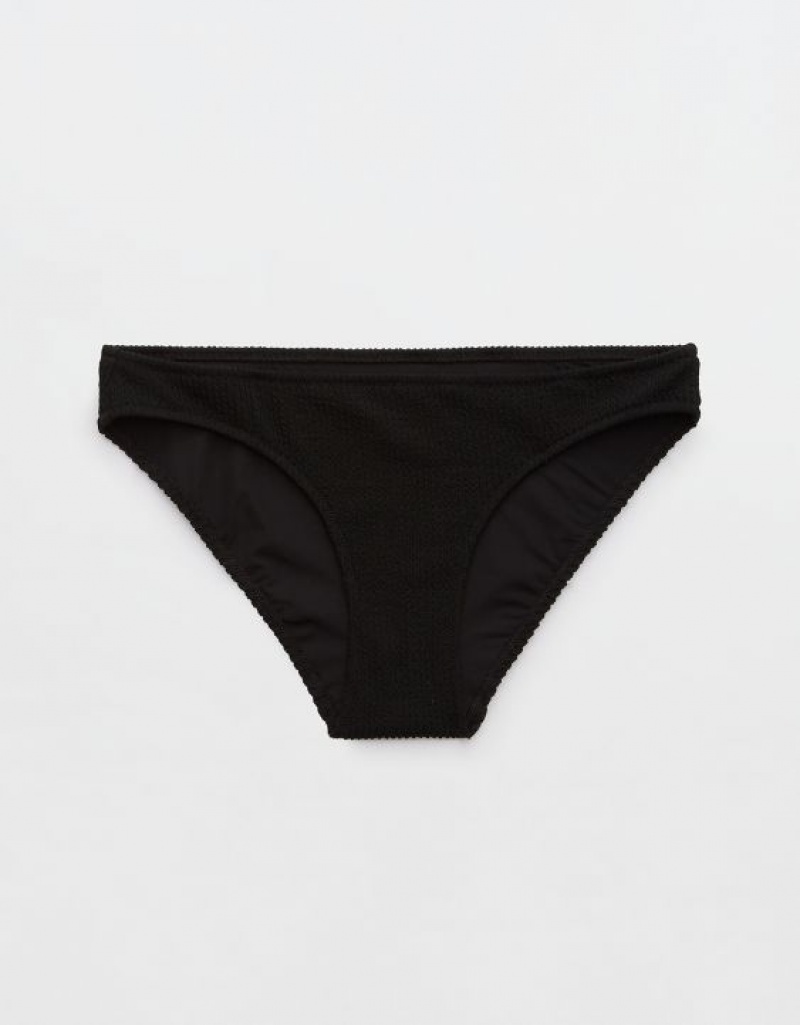 Bas de Bikini Aerie Crinkle Full Coverage Noir | XNJ-20404218