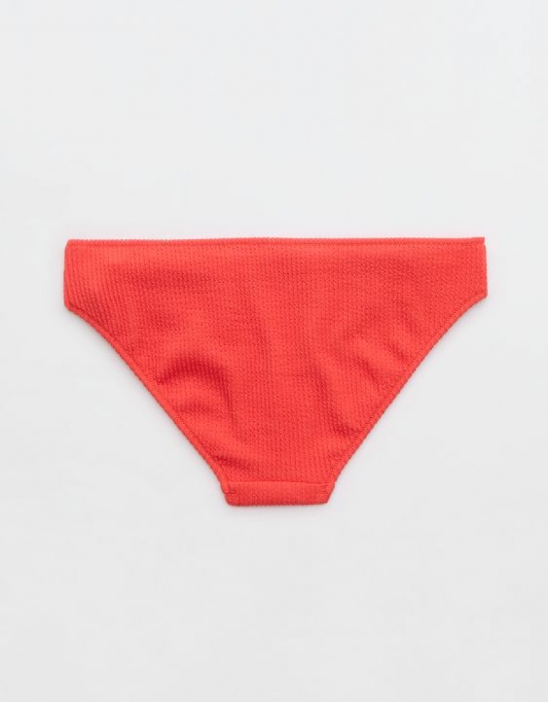 Bas de Bikini Aerie Crinkle Full Coverage Rouge | ZCE-79170634