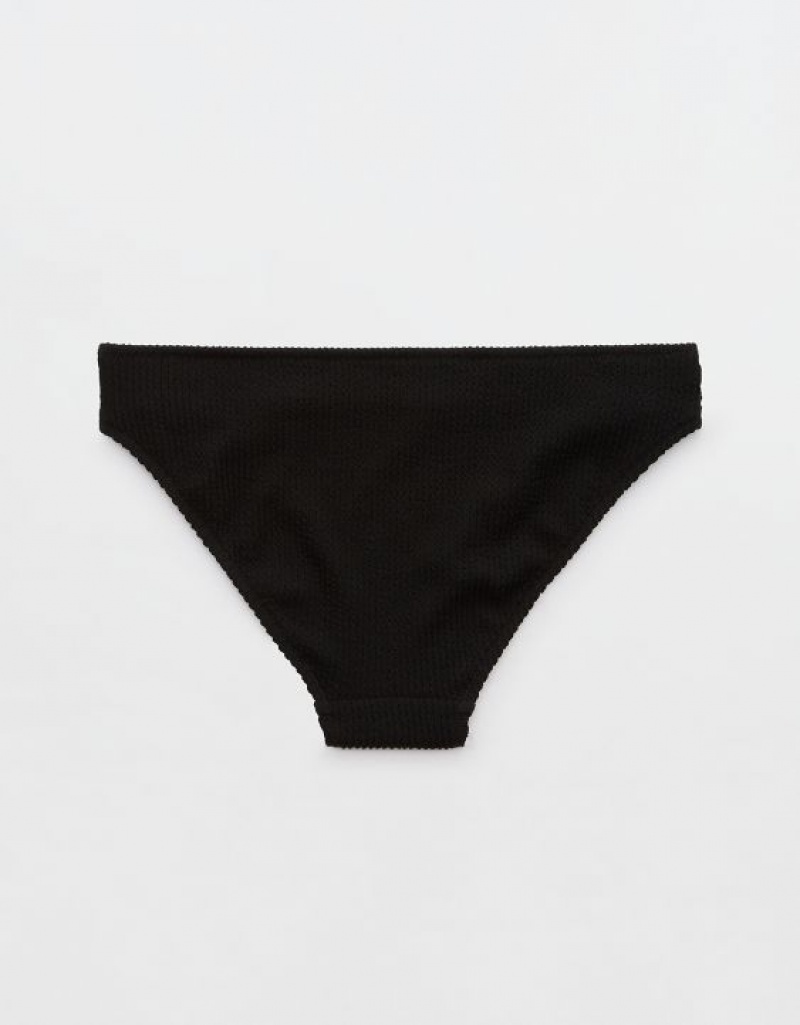 Bas de Bikini Aerie Crinkle Full Coverage Noir | XNJ-20404218