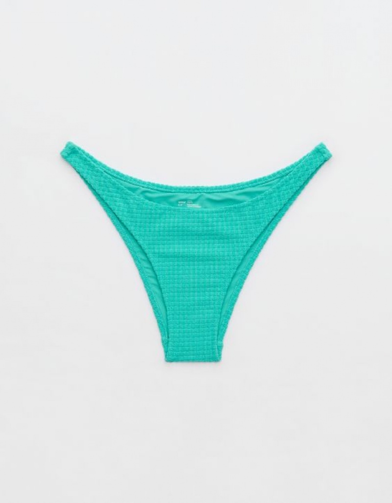 Bas de Bikini Aerie Terry Cheeky Turquoise | CHO-23337844