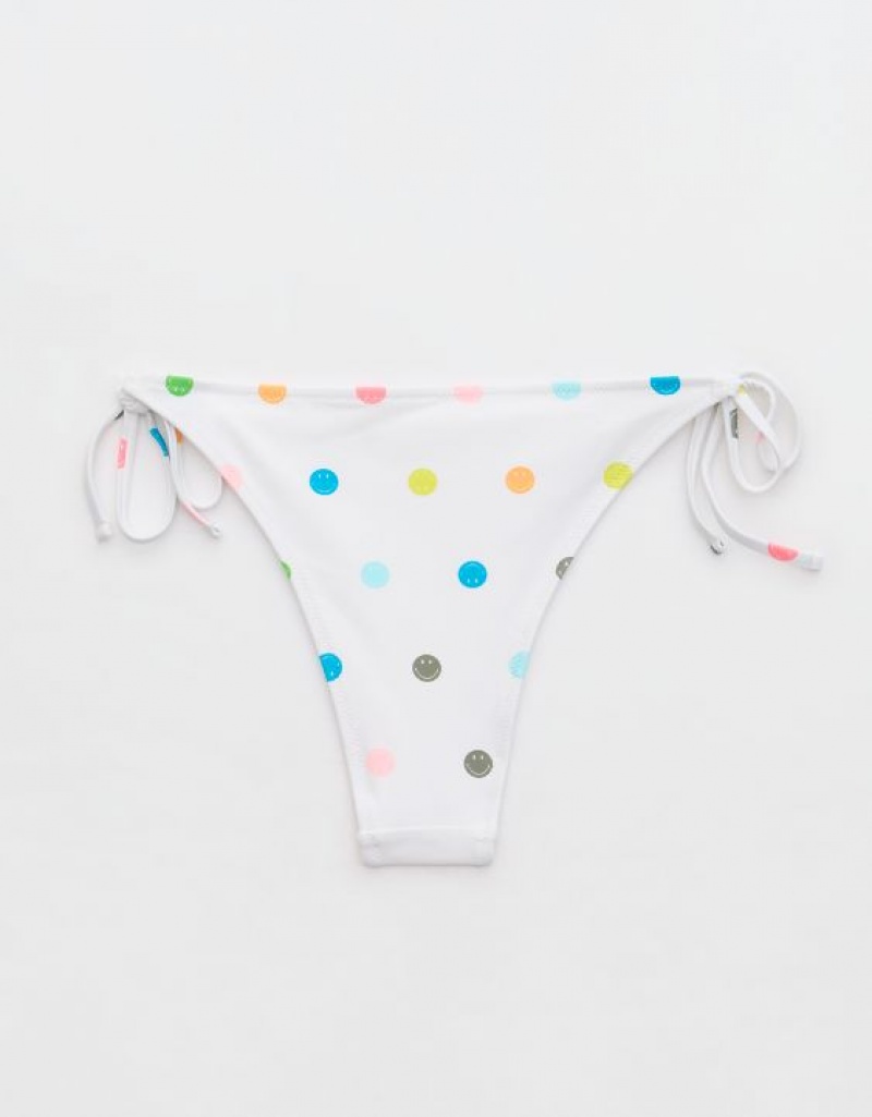 Bas de Bikini Aerie Smiley? Low Rise Tie Cheekiest Blanche | JIU-61528920