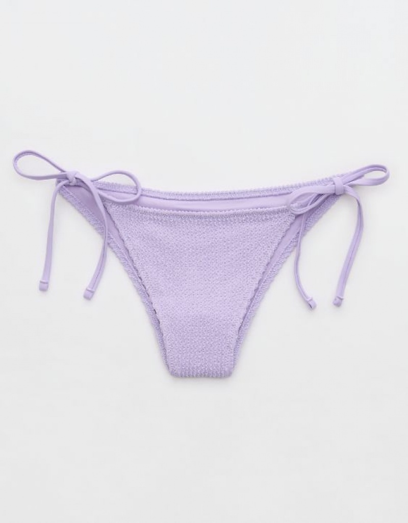 Bas de Bikini Aerie Shine Crinkle Cheekiest Tie Violette Lavage | XAP-05673022