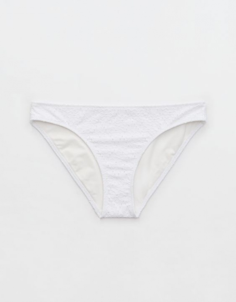 Bas de Bikini Aerie Eyelet Full Coverage Blanche | SFB-65589349