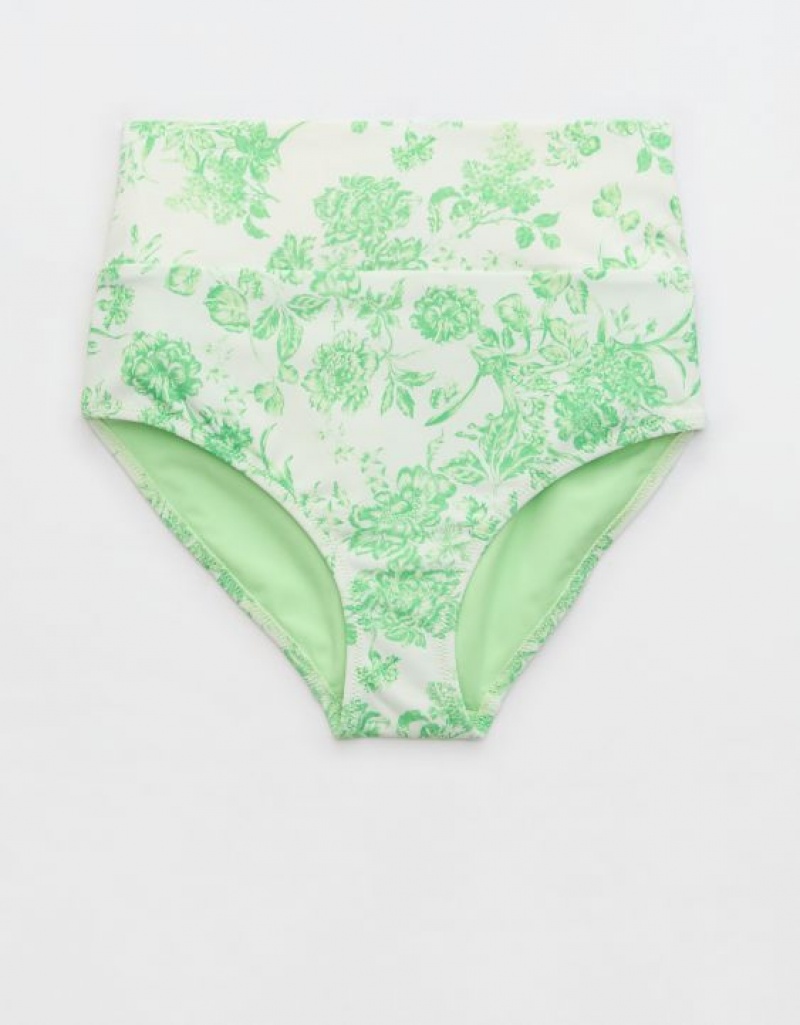 Bas de Bikini Aerie Banded High Waisted Vert | QCH-54915659