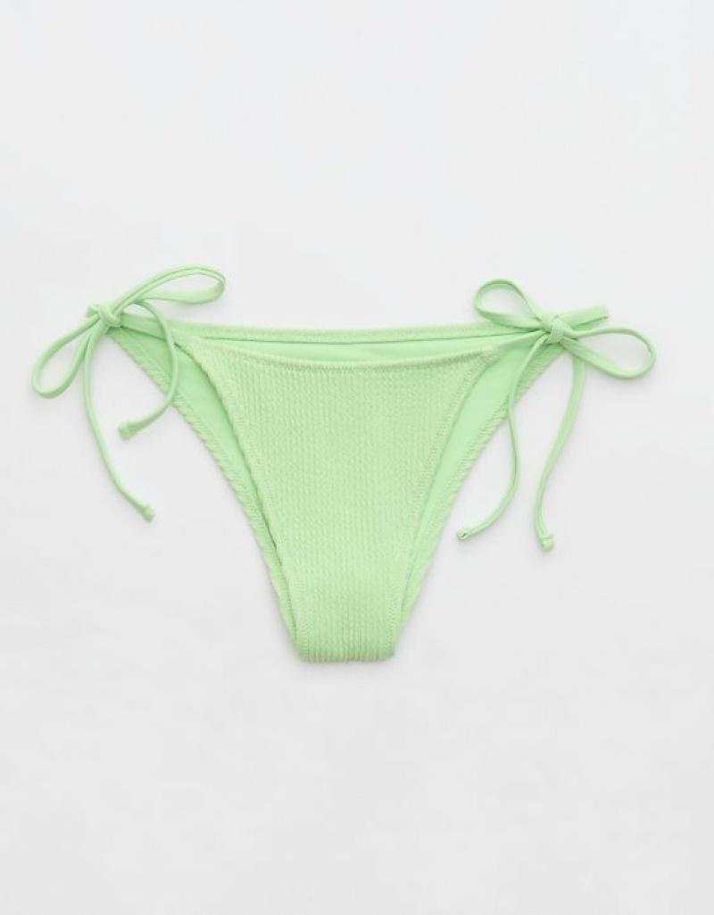 Bas de Bikini Aerie Crinkle Cheekiest Tie Vert | BPT-94044429