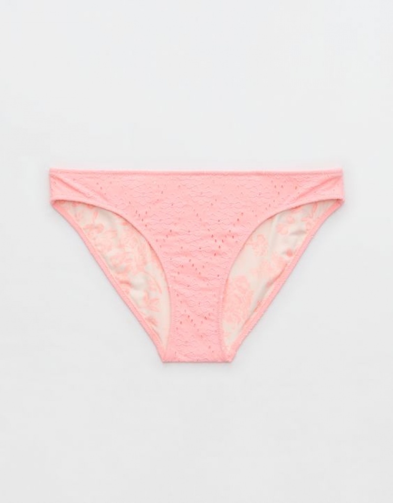 Bas de Bikini Aerie Eyelet Full Coverage Rose | JPQ-56185578