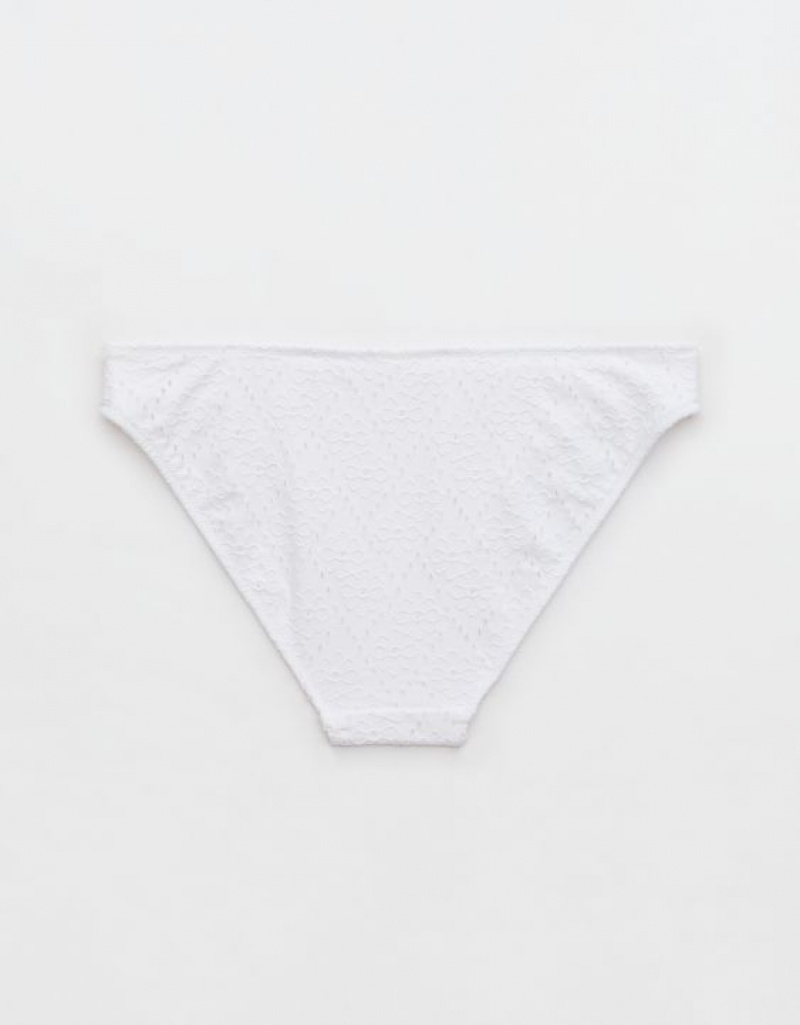 Bas de Bikini Aerie Eyelet Full Coverage Blanche | SFB-65589349