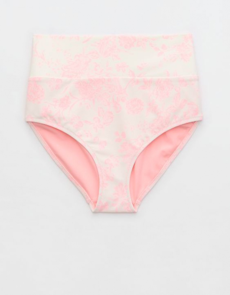 Bas de Bikini Aerie Banded High Waisted Rose | PUV-06888956