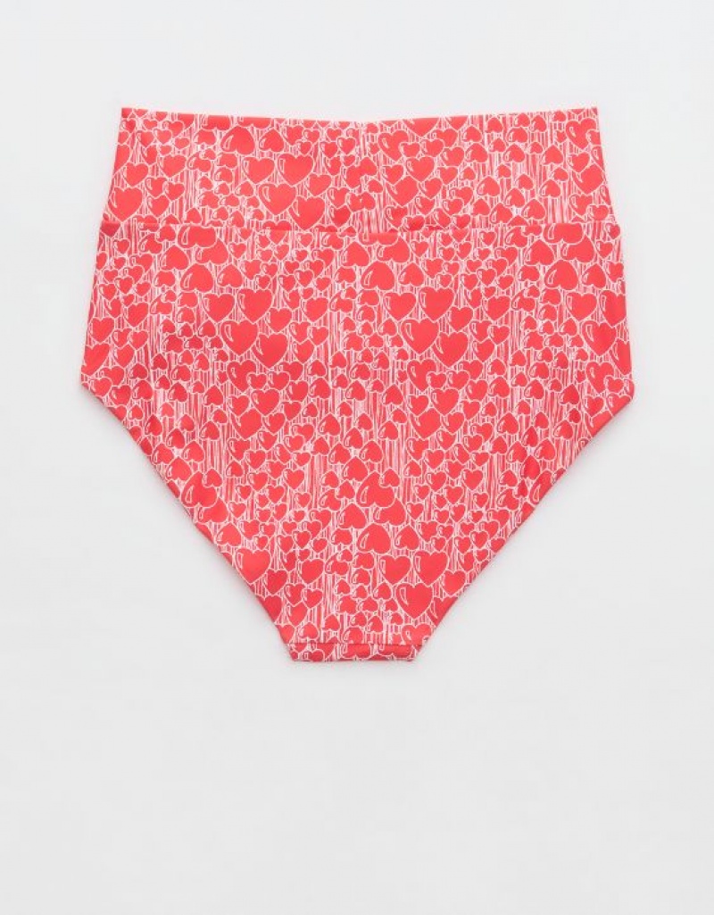 Bas de Bikini Aerie Crossover High Waisted Rouge | YTD-60470411