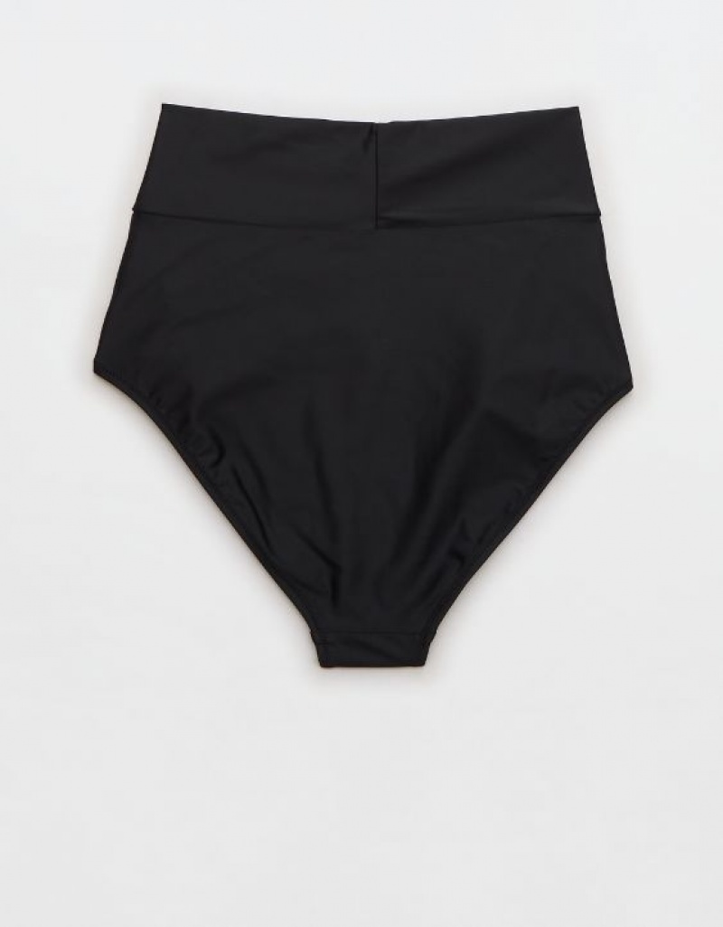 Bas de Bikini Aerie Crossover High Waisted Noir | YEG-37229399