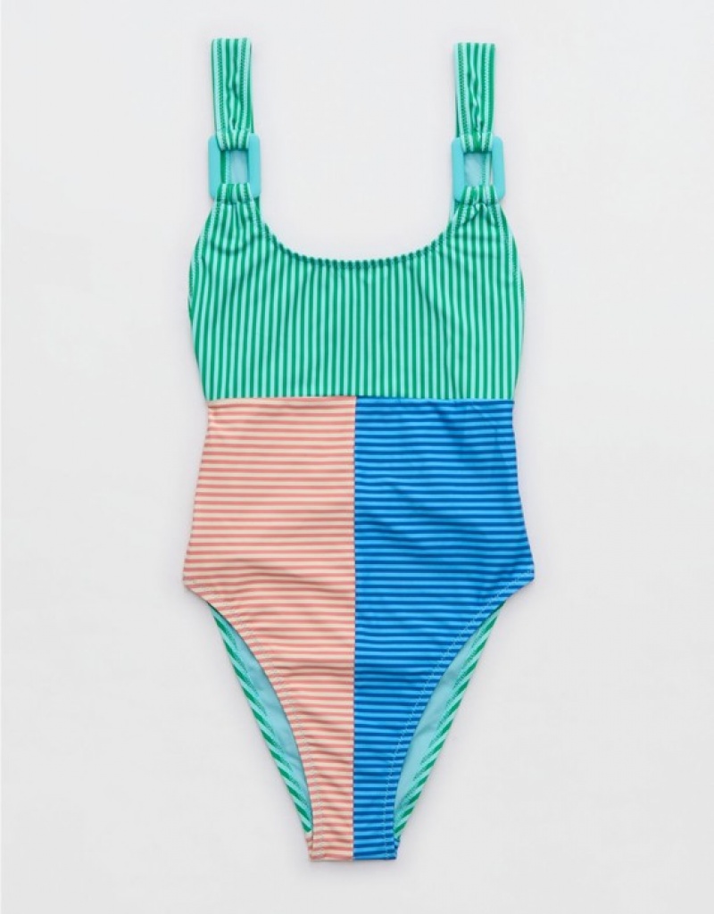 One Piece Swimsuits Aerie Ring Birthday Scoop Multicolore | DNP-85147132