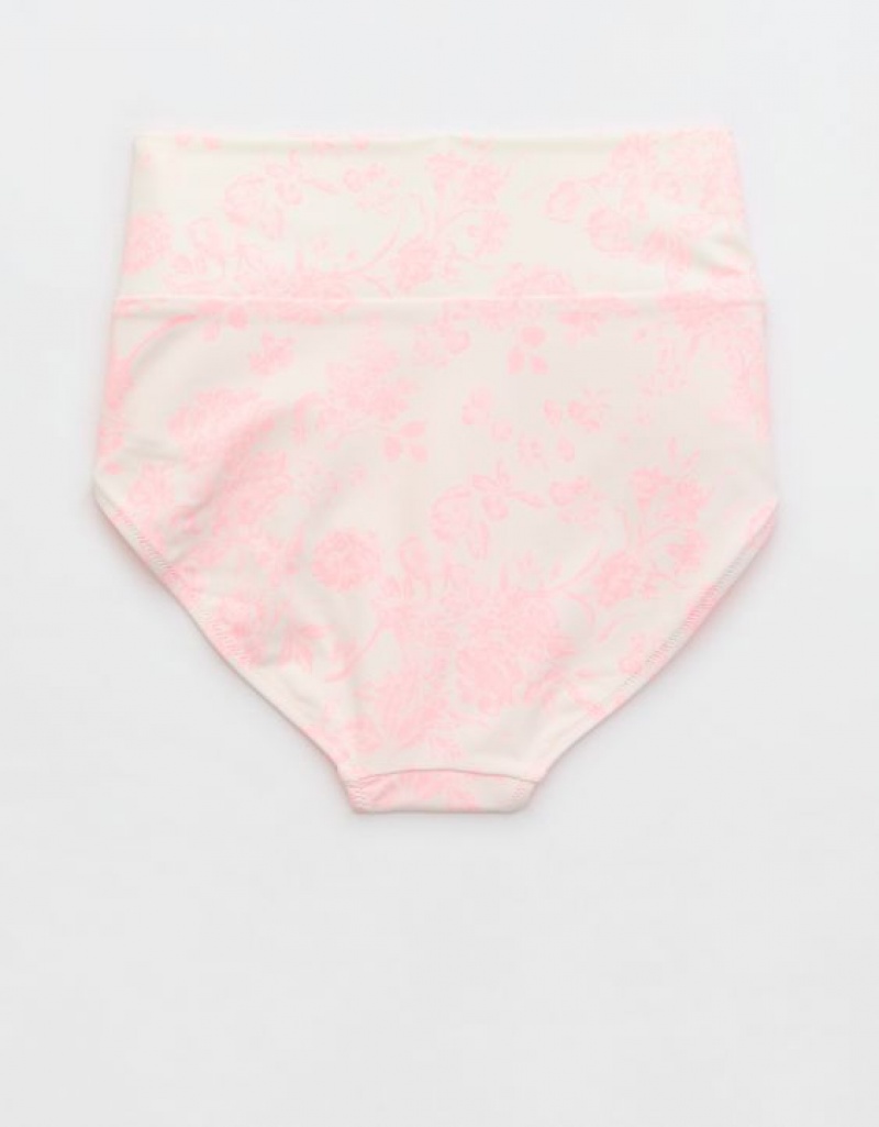 Bas de Bikini Aerie Banded High Waisted Rose | PUV-06888956