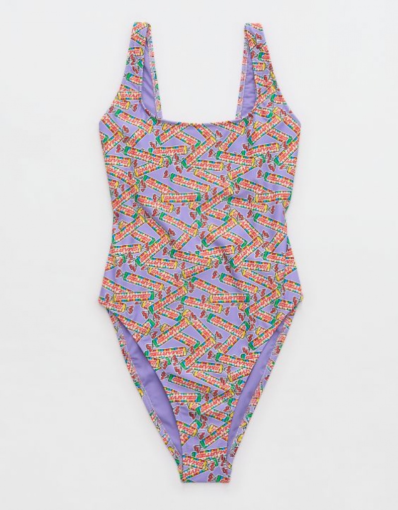 One Piece Swimsuits Aerie Smarties Babewatch Violette | USO-94054160