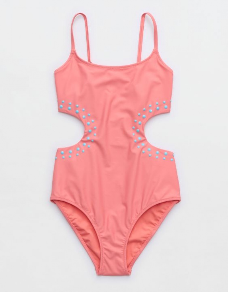 One Piece Swimsuits Aerie Cut Out Corail | DZL-00258110