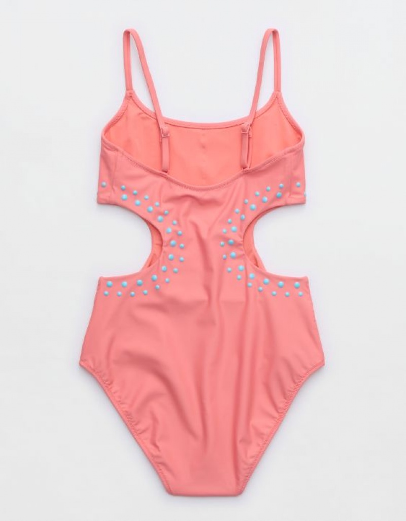 One Piece Swimsuits Aerie Cut Out Corail | DZL-00258110