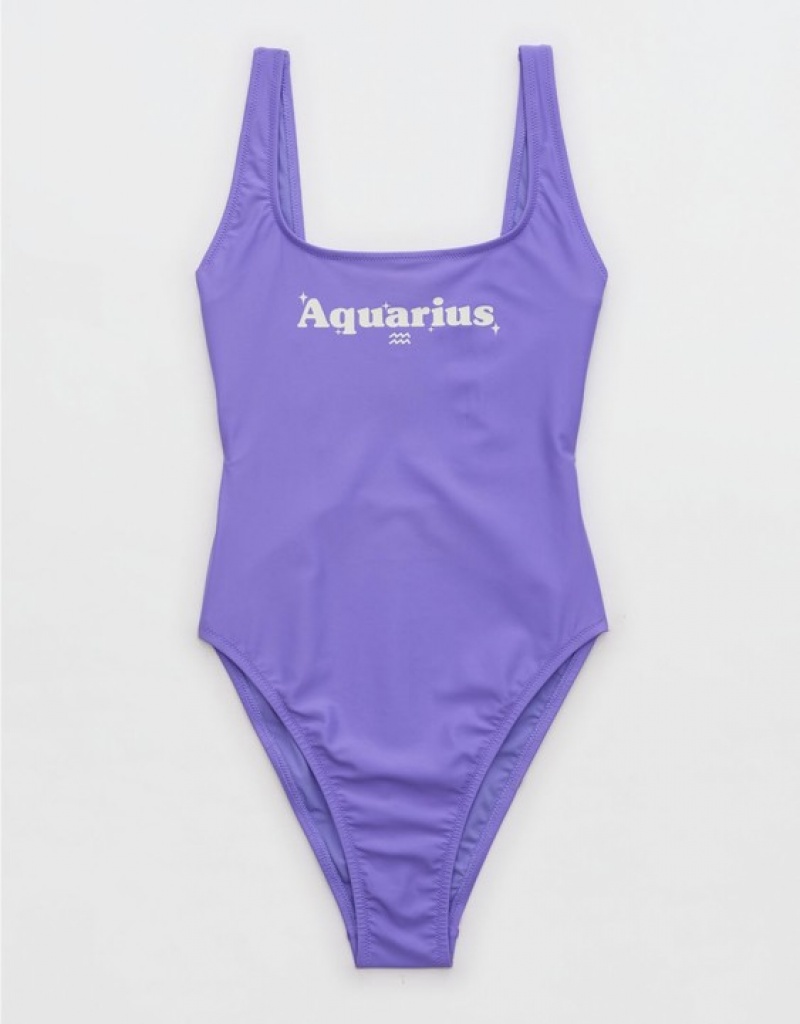 One Piece Swimsuits Aerie Astrology Babewatch Violette | AAH-98177237