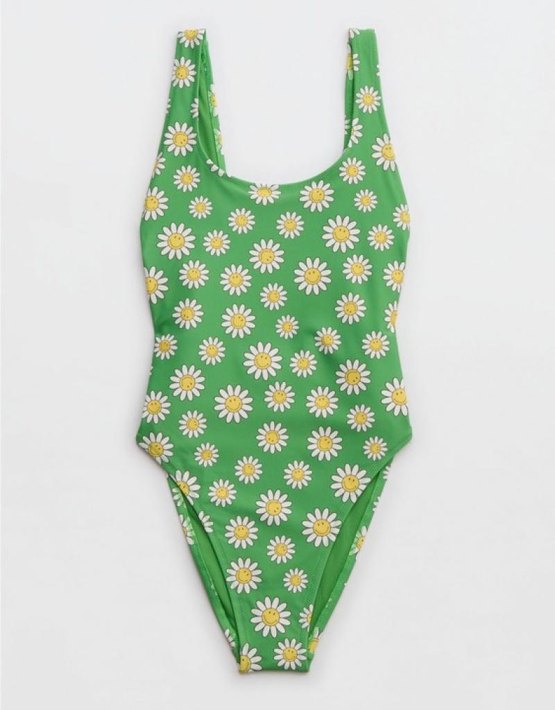 One Piece Swimsuits Aerie Smiley? Birthday Scoop Vert | TBX-65496223