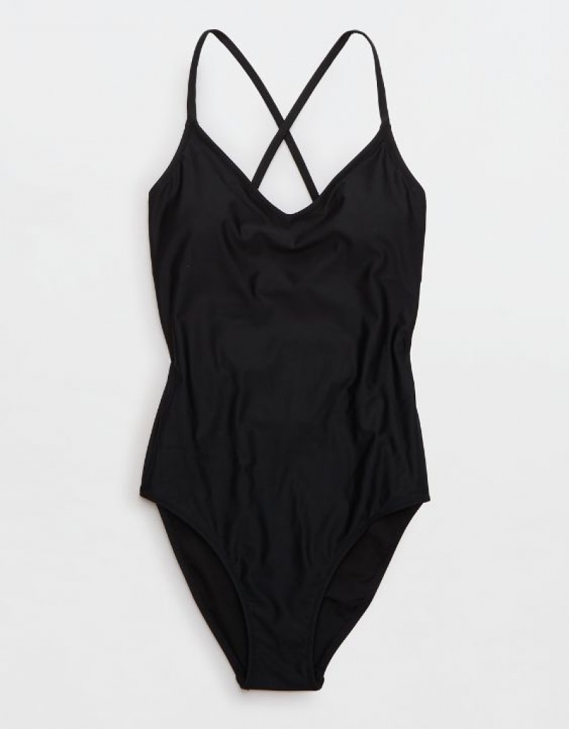 One Piece Swimsuits Aerie Lanières Back Noir | STI-75504038