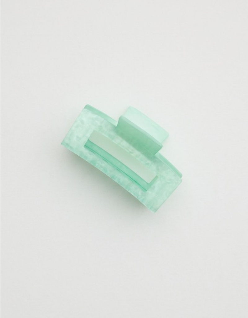 Accessoires Pour Cheveux Aerie Rectangle Claw Clip Turquoise Clair | XEV-88431325